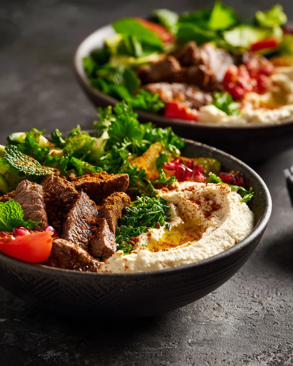 Hummus Bowls with Spiced Lamb