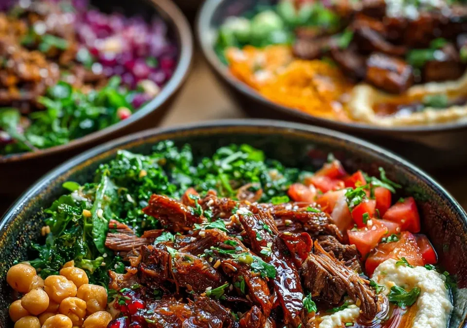 Hummus Bowls with Spiced Lamb
