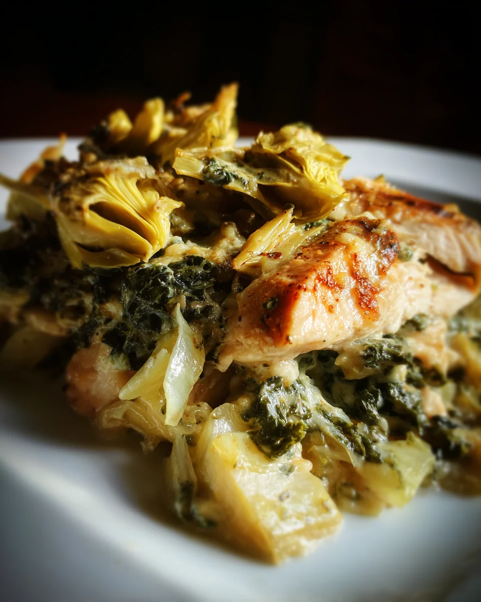 Kale and Artichoke Chicken Casserole