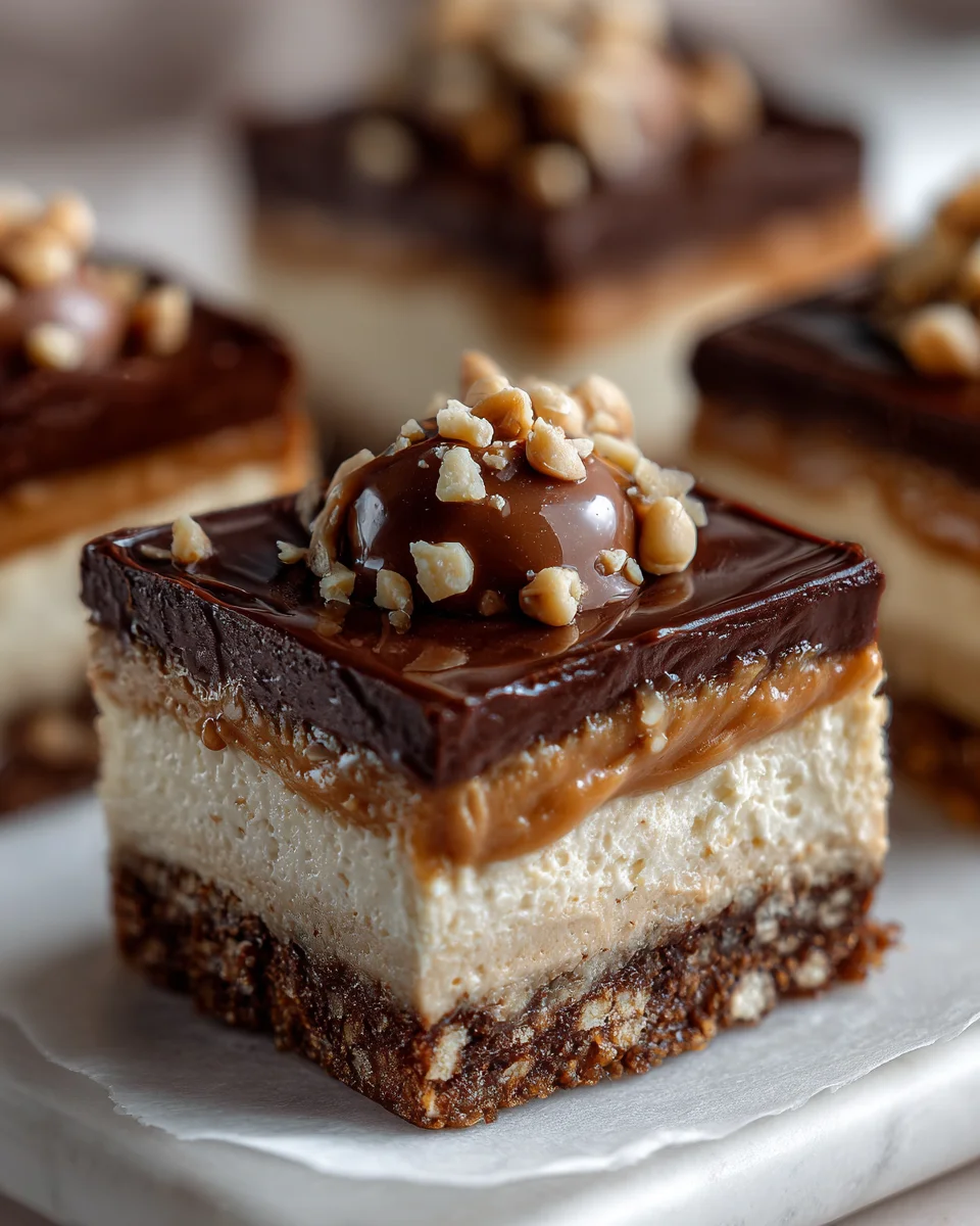 No-Bake Buckeye Cheesecake Bars