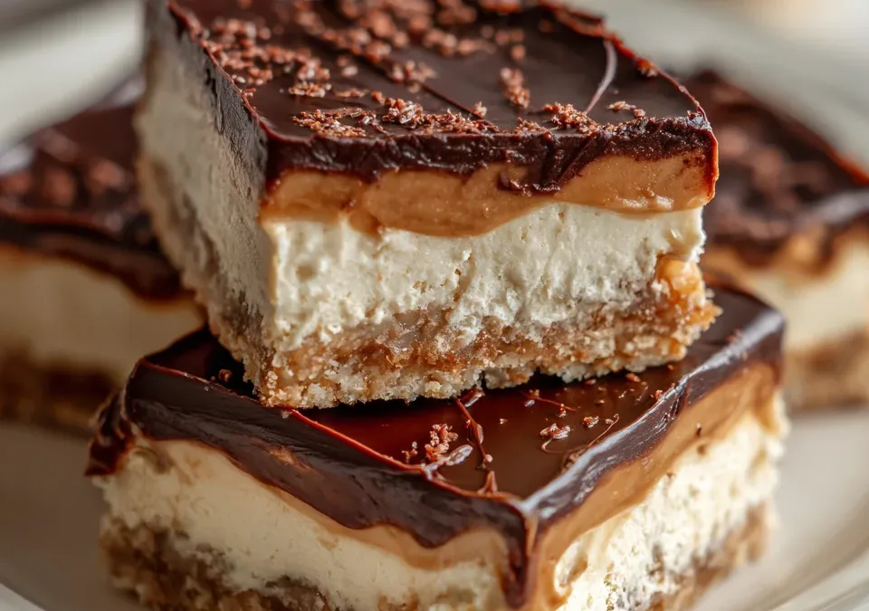 No-Bake Buckeye Cheesecake Bars