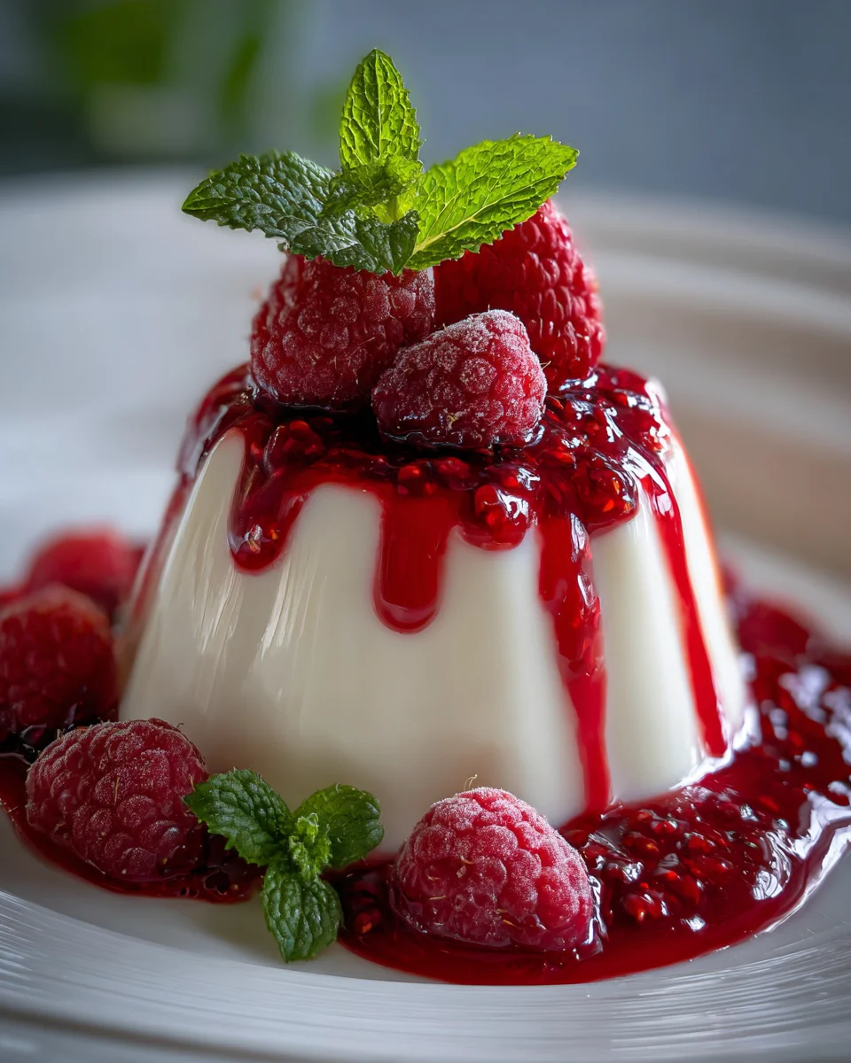 Panna Cotta with Raspberry Coulis