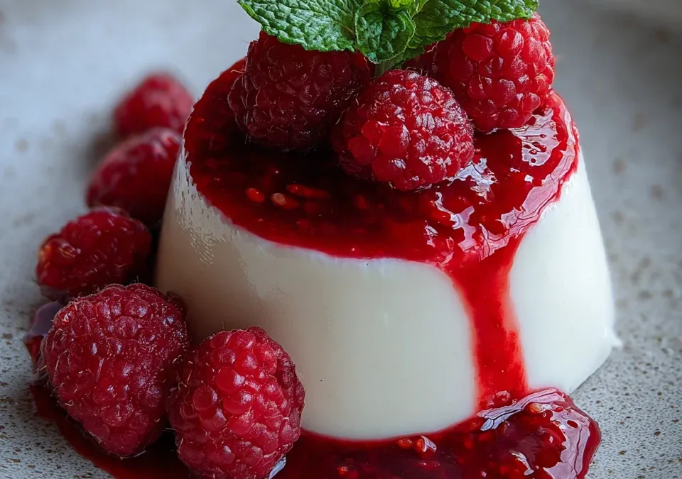 Panna Cotta with Raspberry Coulis