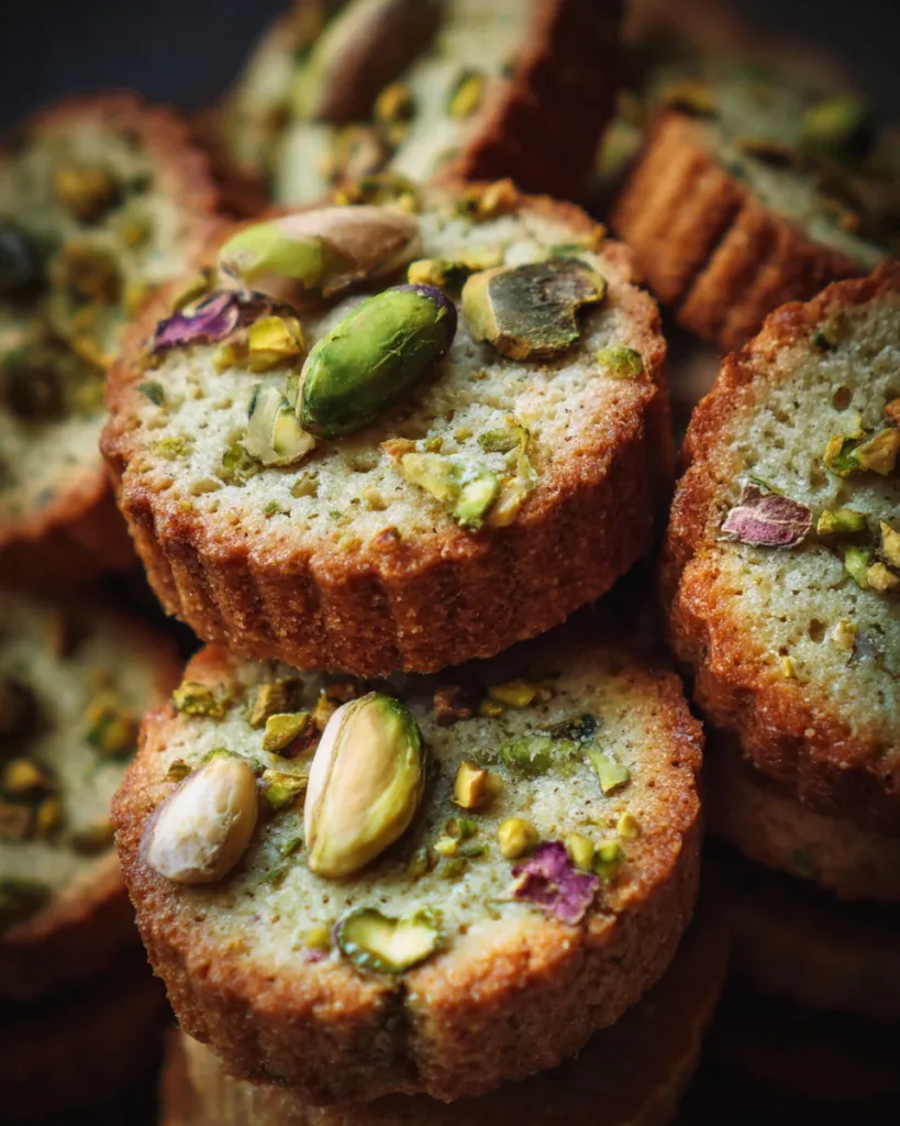 Pistachio Rosewater Shortbread Cookies
