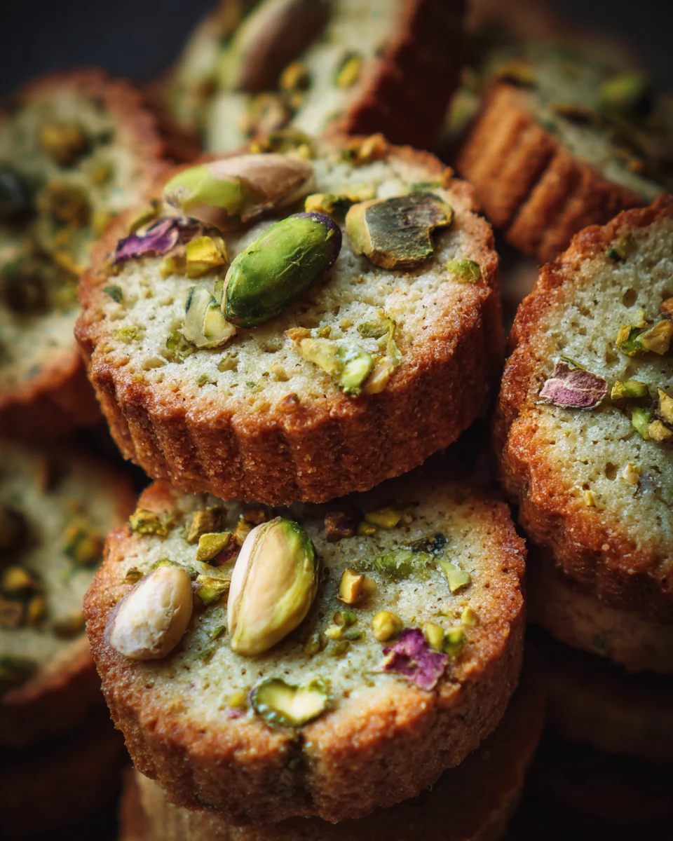 Pistachio Rosewater Shortbread Cookies
