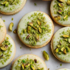 Delightful Pistachio Rosewater Shortbread Cookies Recipe - Perfect for Tea Time and Special Occasions