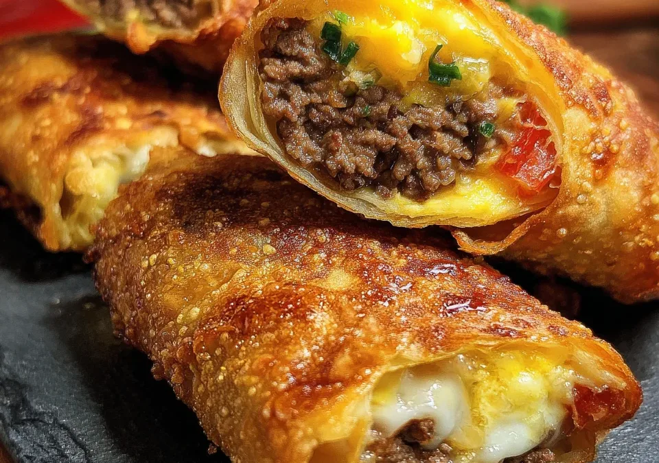 cheeseburger egg rolls