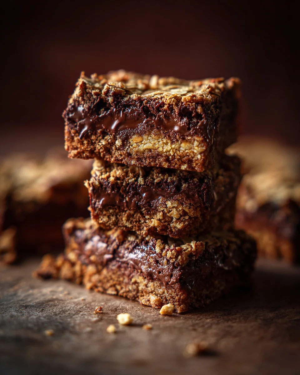 Anzac Biscuit Brownie Bars