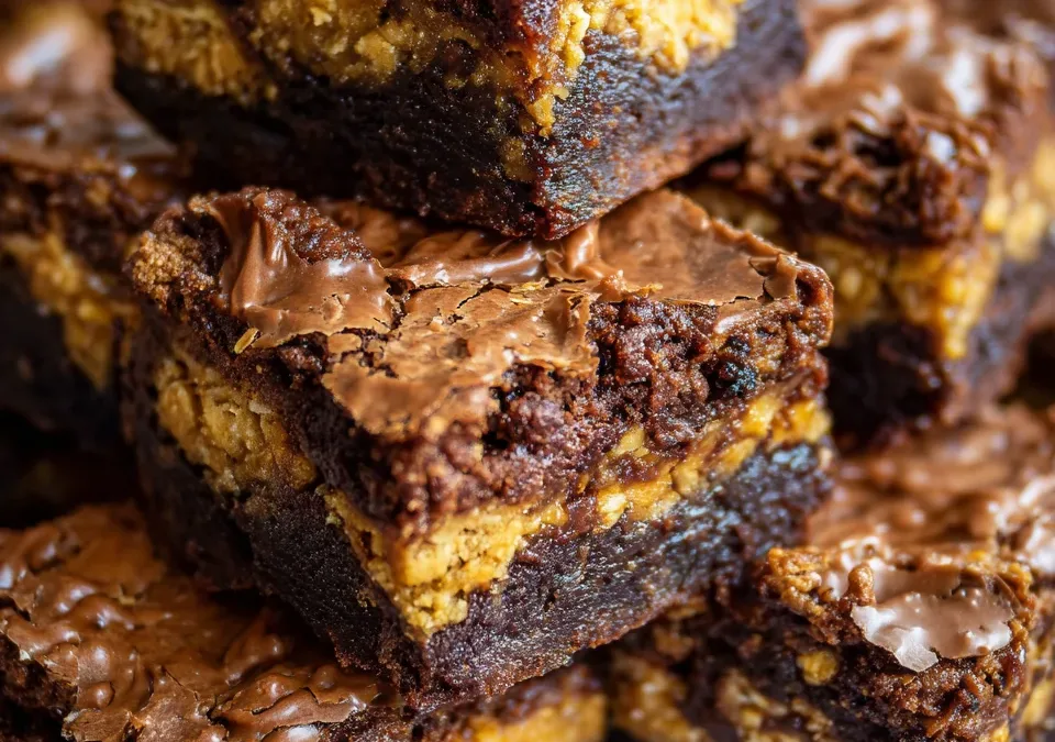 Anzac Biscuit Brownie Bars