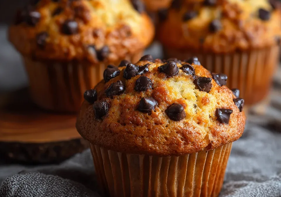 Banana Bread Muffins with Chocolate Chips