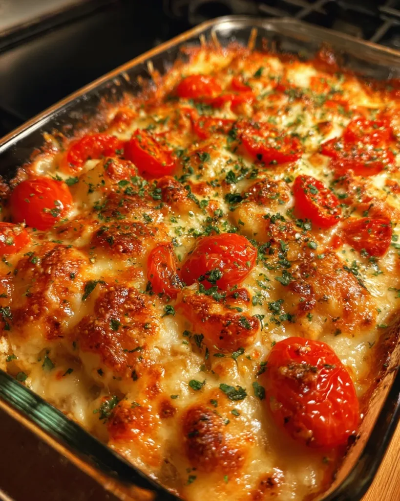 Cheesy White Bean Tomato Bake