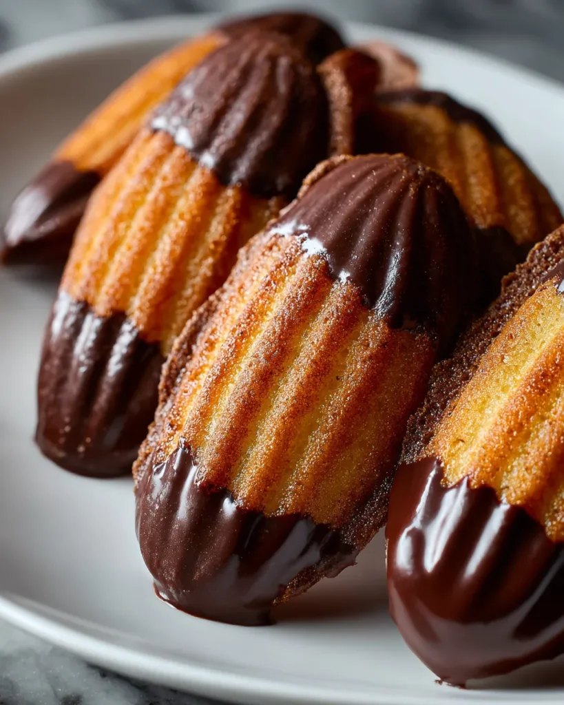 Chocolate-Dipped Madeleines
