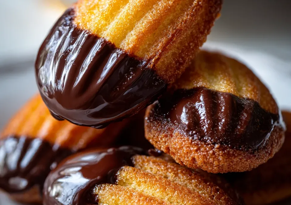 Chocolate-Dipped Madeleines