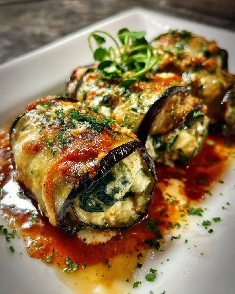 Eggplant Rollatini with Ricotta & Spinach