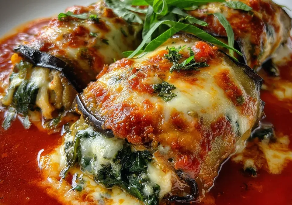 Eggplant Rollatini with Ricotta & Spinach