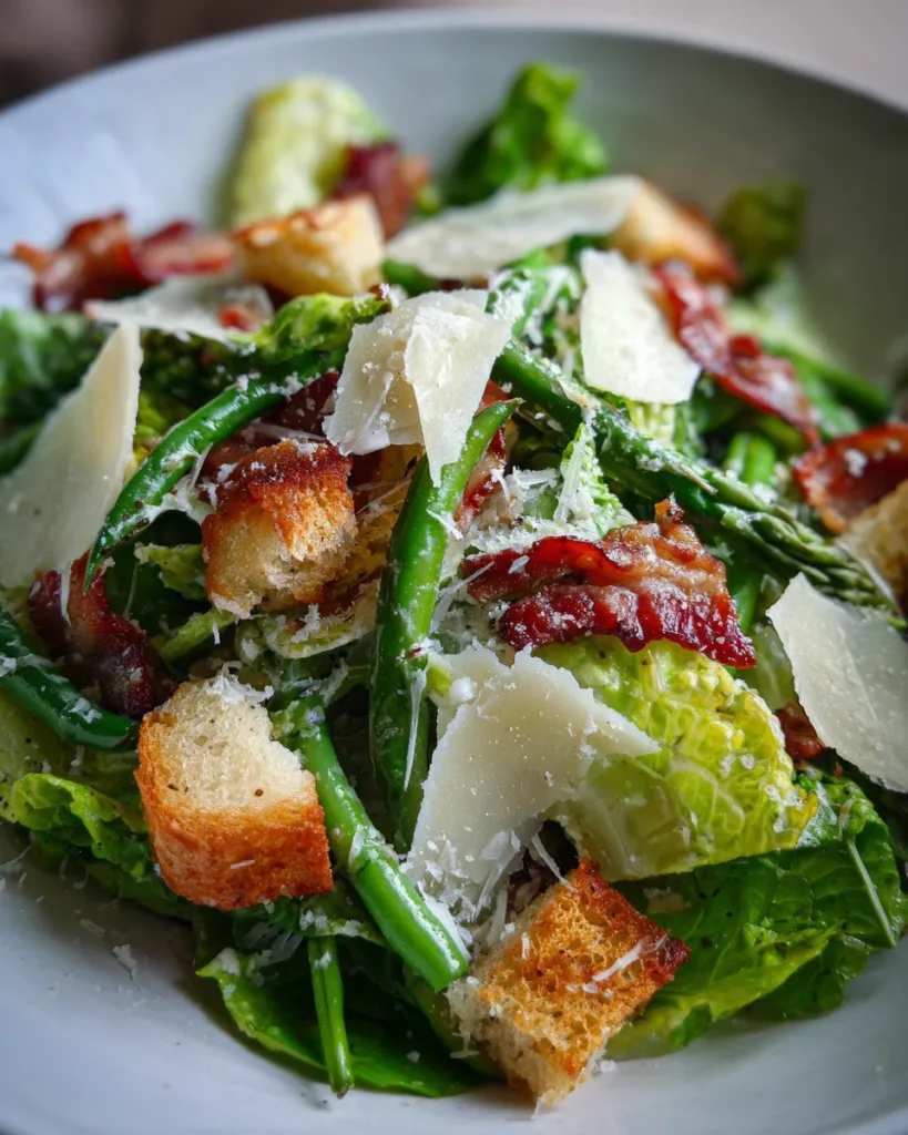 Green Bean Pancetta Caesar Salad