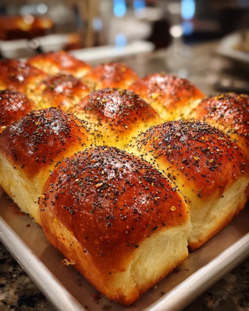 Lemon Poppy Seed Brioche Rolls