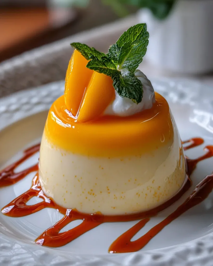 Mango sticky rice panna cotta