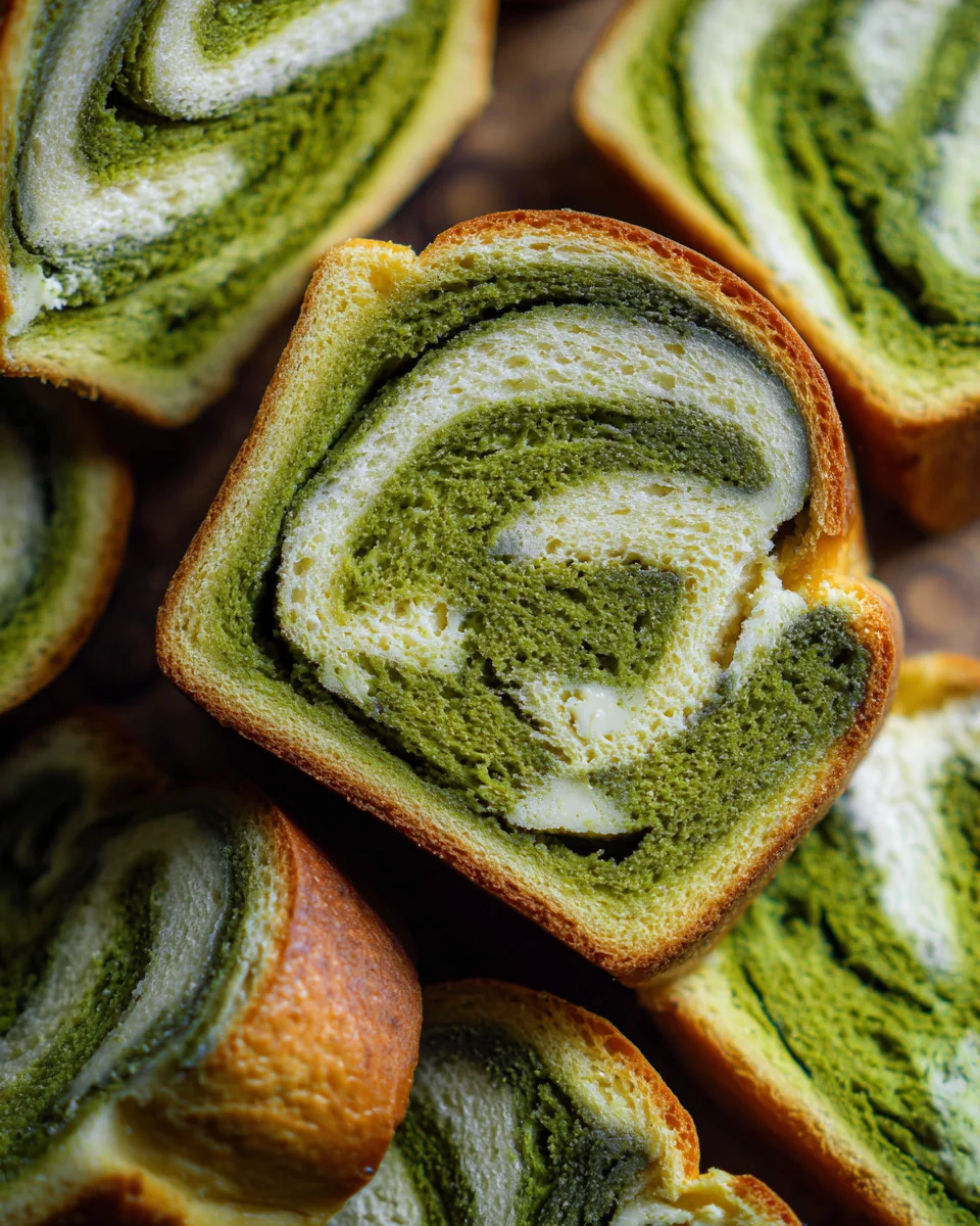 Matcha & White Chocolate Swirl Bread