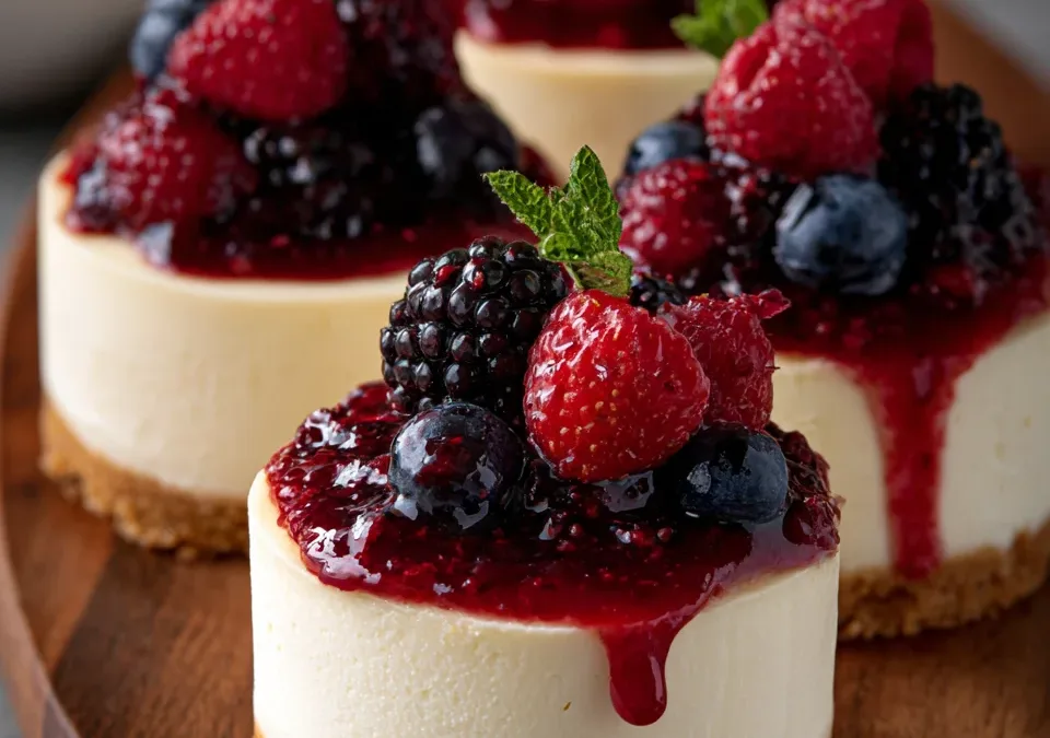 No-Bake Cheesecake with Berry Compote