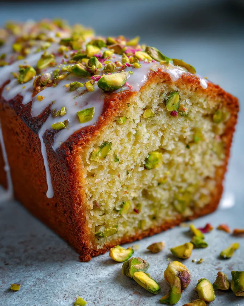 Pistachio and Rosewater Loaf Cake