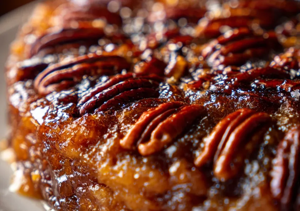 Salted Maple Pecan Upside-Down Cake