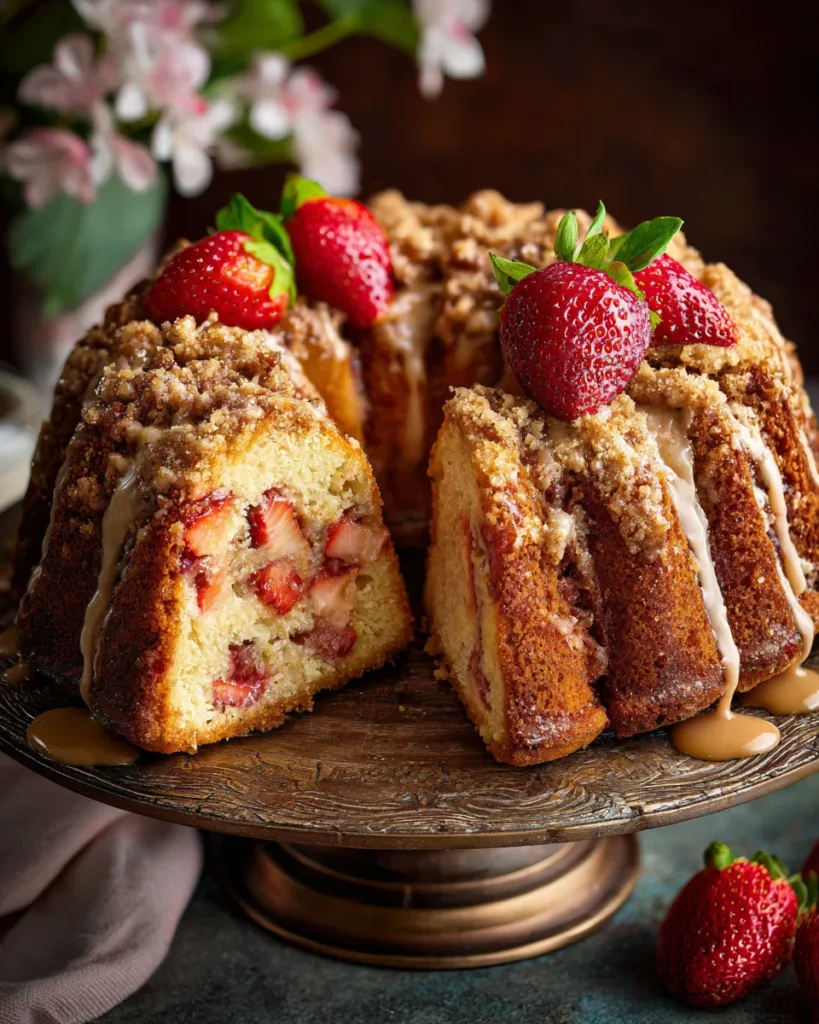 Strawberry Rhubarb Coffee Cake