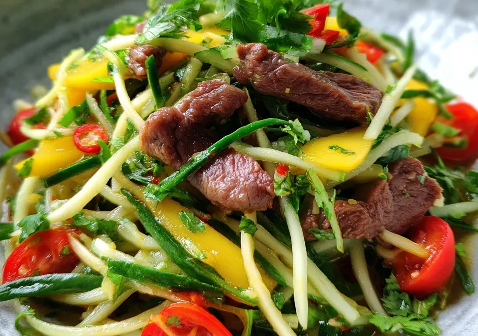 Thai Green Mango & Herbed Beef Salad
