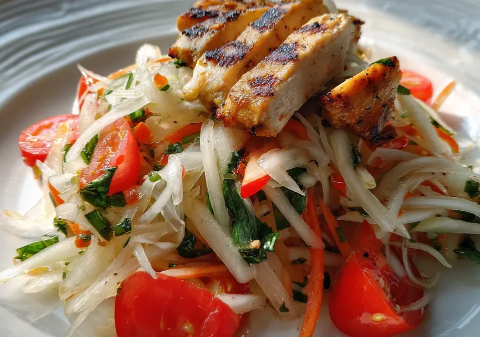 Thai Papaya Salad with Grilled Chicken