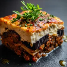 Vegan Moussaka with Lentil & Aubergine Layers: A Plant-Powered Mediterranean Delight