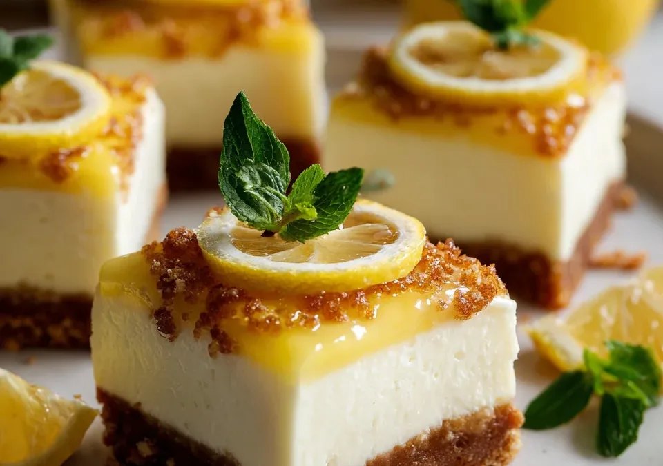 Yuzu cheesecake bars