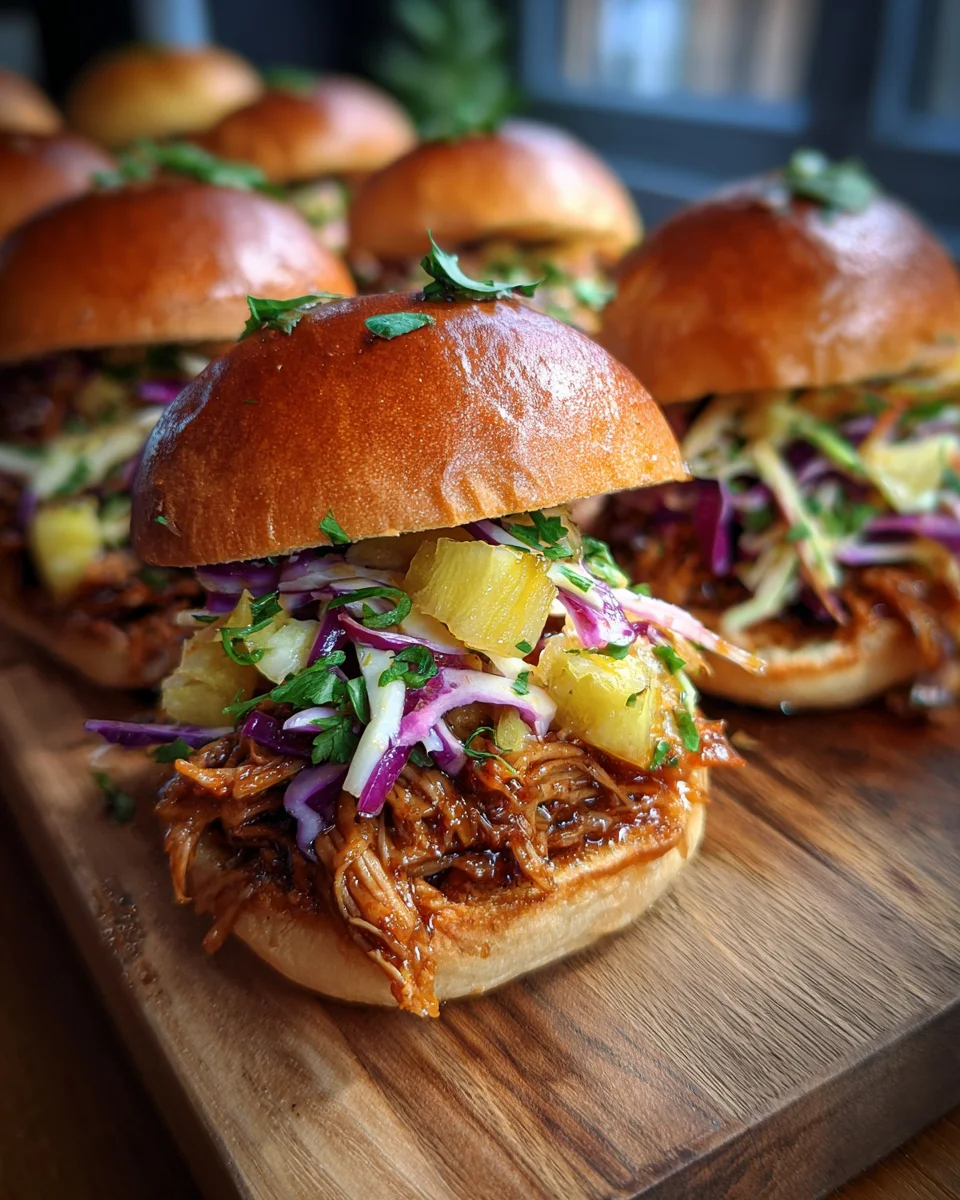 BBQ Jackfruit Sliders with Pineapple Slaw