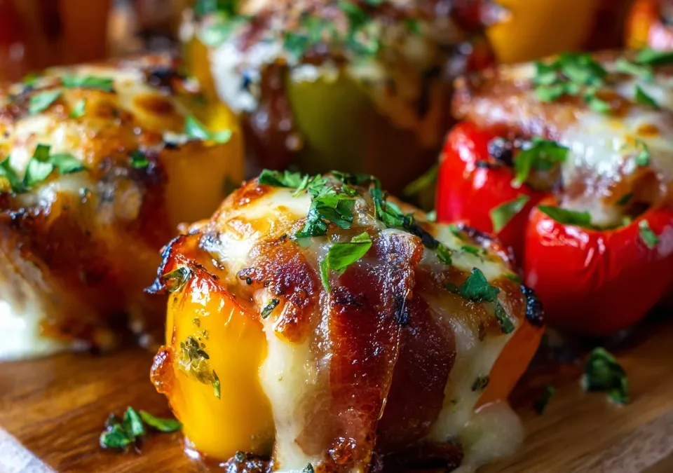 Cheesy Bacon Stuffed Mini Peppers