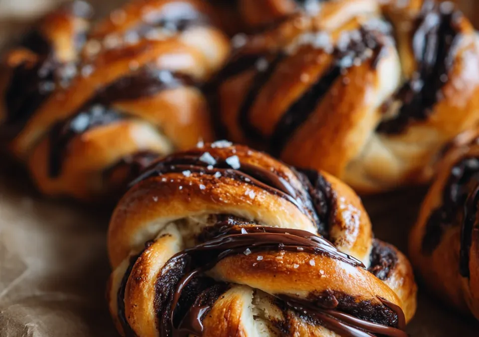 Chocolate-Stuffed Pretzel Bread Twists