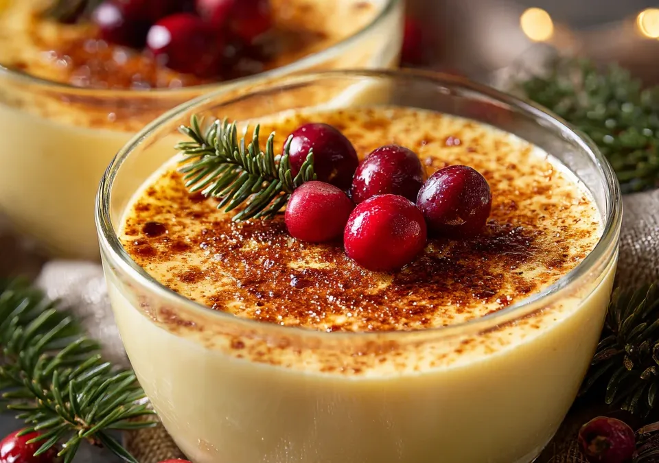 Christmas Eggnog Custard Pudding Cups