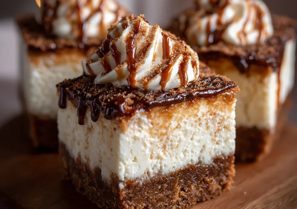 Christmas Gingerbread Cheesecake Bars