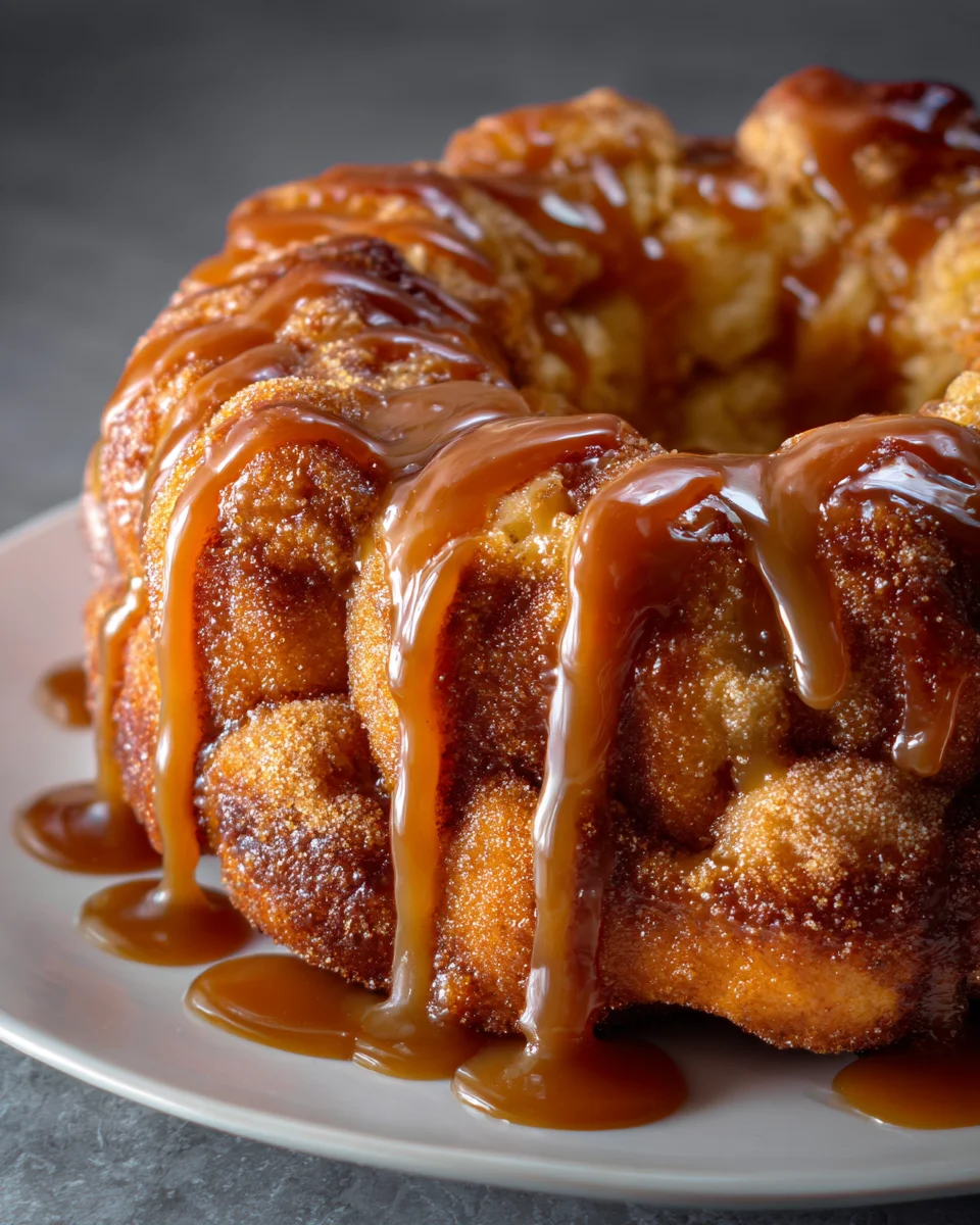 Cinnamon Sugar Monkey Bread with Caramel Drizzle