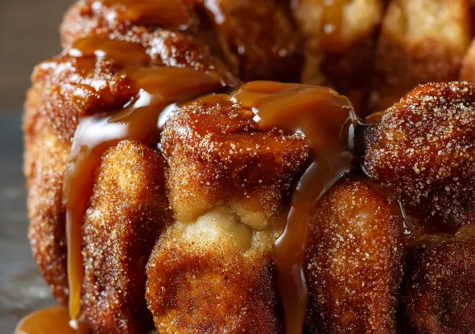 Cinnamon Sugar Monkey Bread with Caramel Drizzle