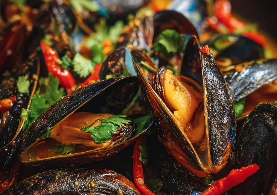 Coconut Curry Mussels with Lemongrass