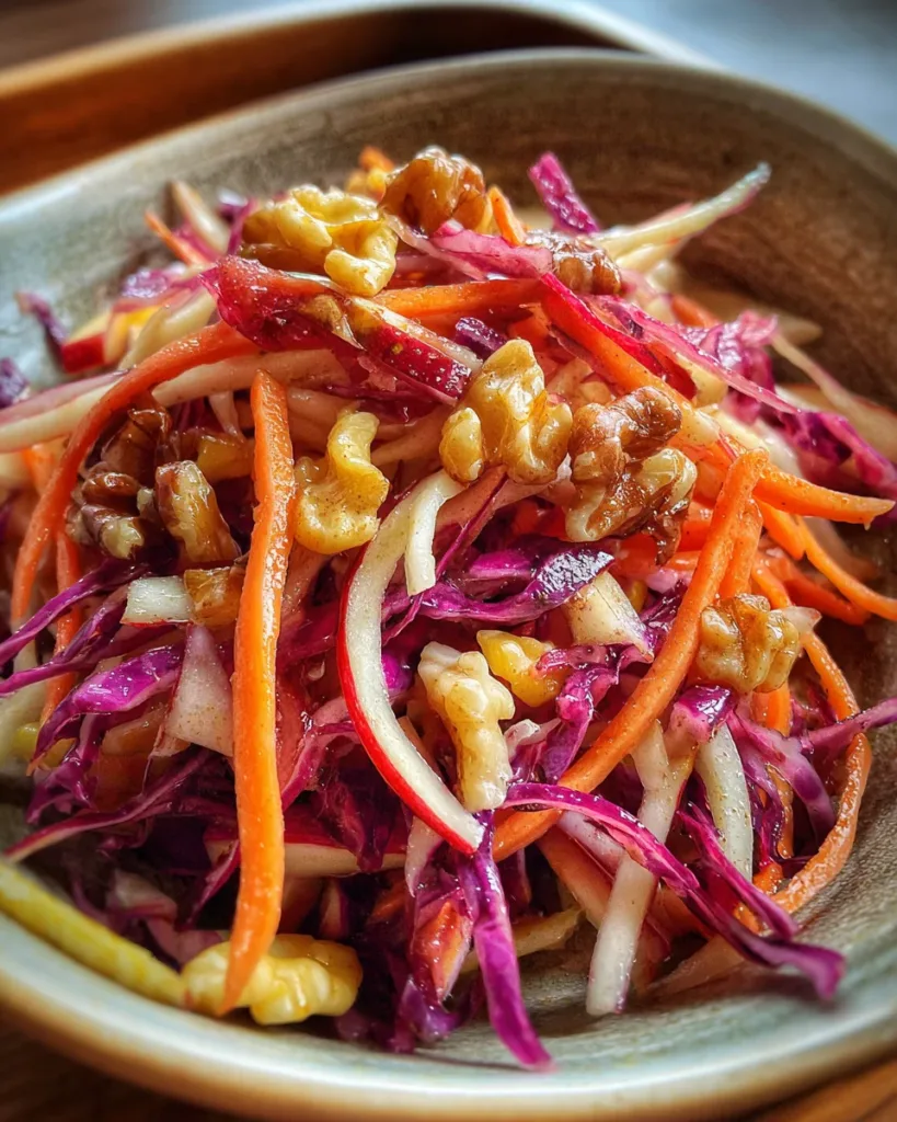 Cran-Apple Walnut Slaw with Maple Dressing