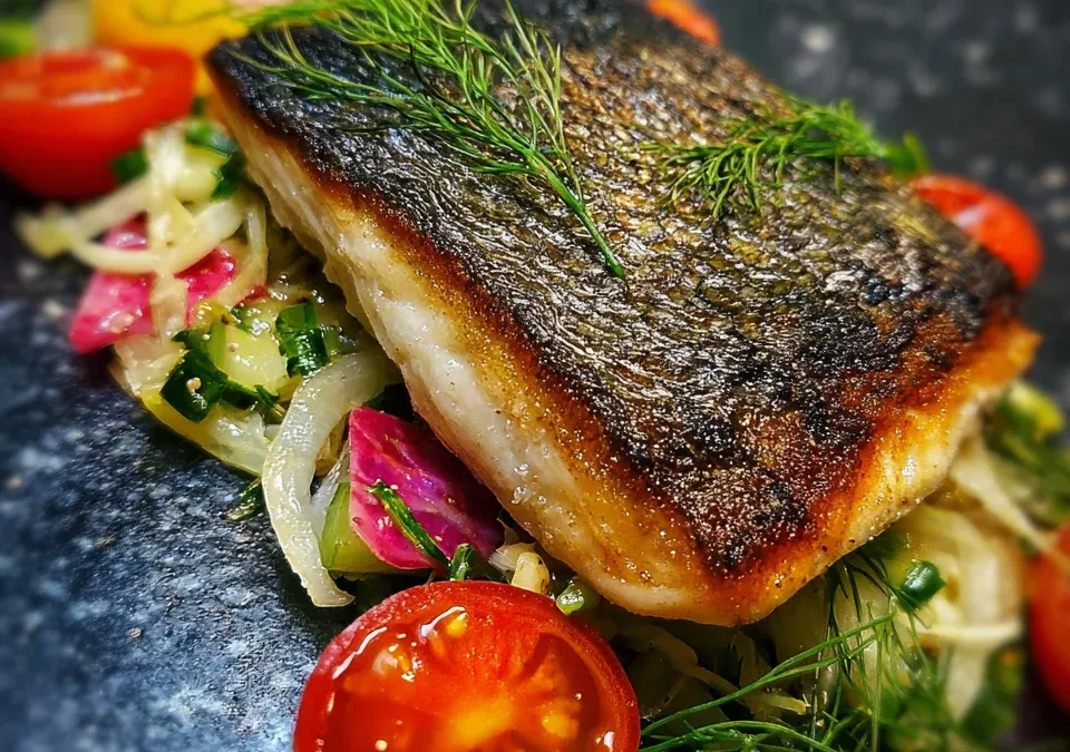 Crispy Skin Barramundi with Fennel & Citrus Salad