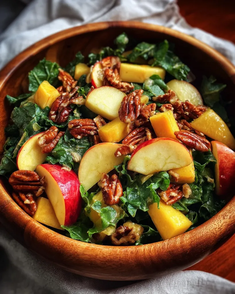Fall Harvest Apple Pecan Kale Salad