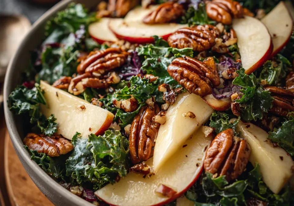 Fall Harvest Apple Pecan Kale Salad