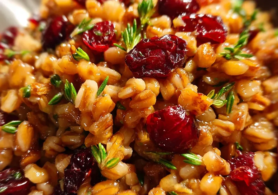 Fall Harvest Farro Salad with Cranberries