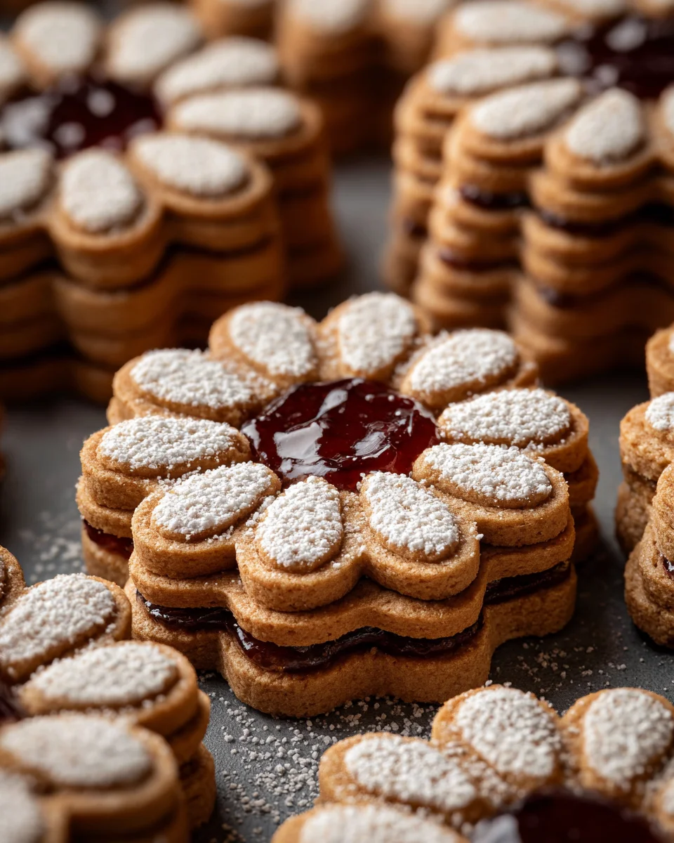 Gingerbread Linzer Cookies