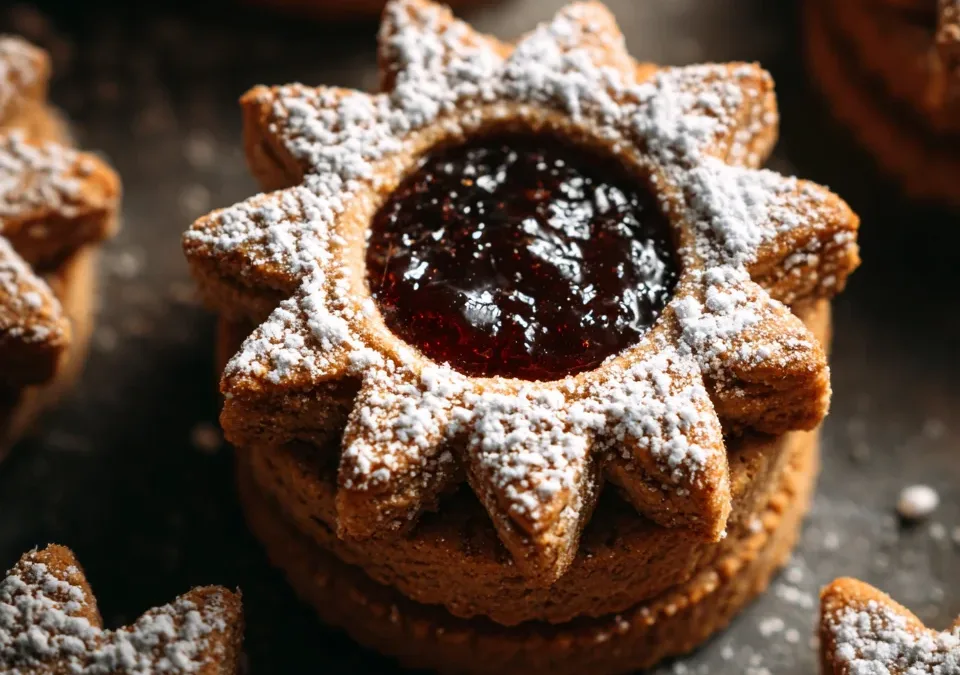 Gingerbread Linzer Cookies