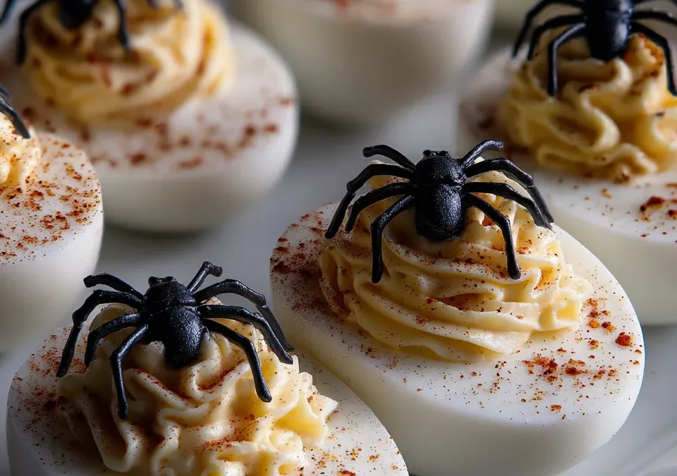 Halloween Spooky Spider Deviled Eggs