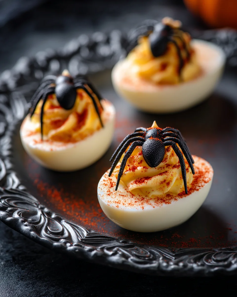 Halloween Spooky Spider Deviled Eggs