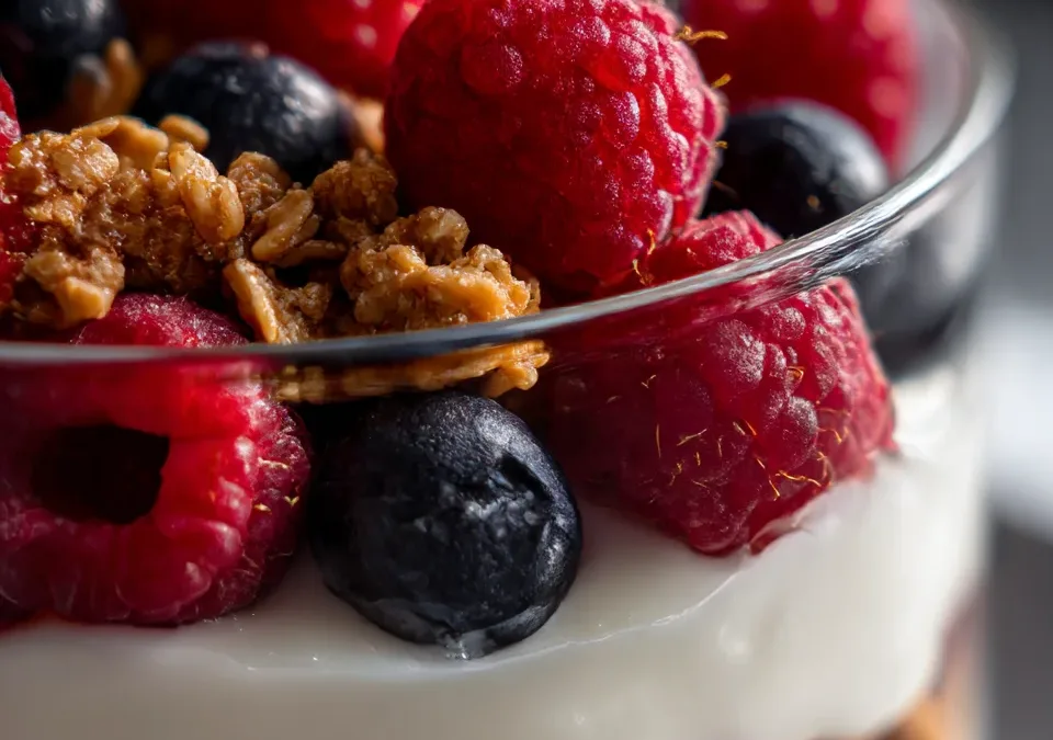 Healthy Greek Yogurt Berry Parfait Layers
