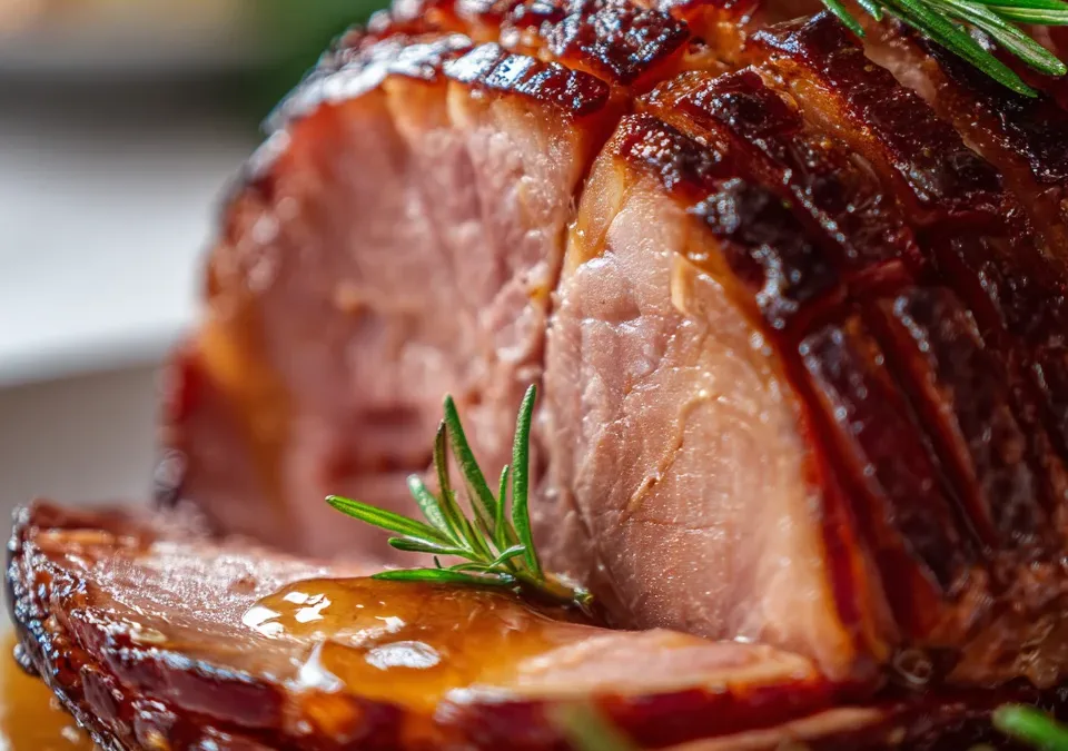 Honey-Glazed Ham with Apricot Mustard Sauce
